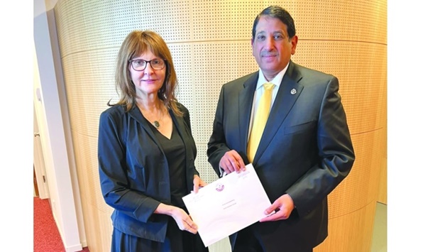 The message was delivered by Qatar's ambassador to the European Union and Nato Abdulaziz bin Ahmed al-Malki, during his meeting Wednesday with Nato's Deputy Secretary-General for Political Affairs, Politics and Security Ambassador Bettina Kadenbach