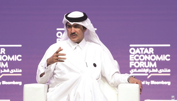 HE the Minister of State and Chairman of the Board of Directors of Qatar Free Zones Authority Ahmad bin Mohamed al-Sayed during his participation in the second edition of the Qatar Economic Forum 2022.