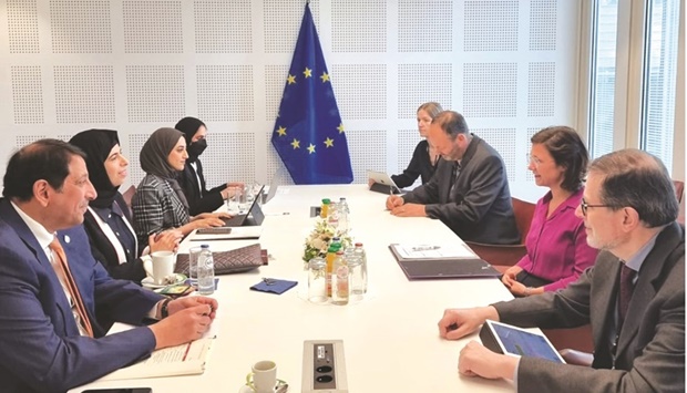 The meeting dealt with reviewing bilateral co-operation between Qatar and the European Union, in addition to discussing the exemption for Qatari citizens from the Schengen visa and Qatar's preparations for the FIFA World Cup 2022.