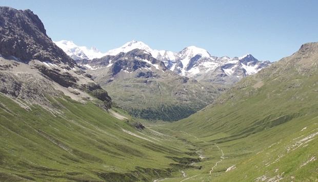 This August 17, 2014 image courtesy of Sabine Rumpf shows the Val da Fain Valley in Switzerland near Piz Bernina.