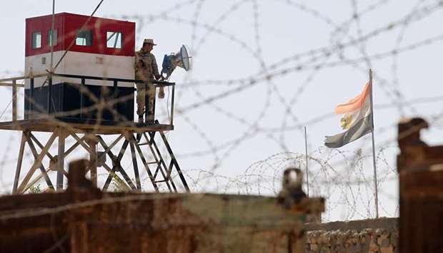 An Egyptian army checkpoint in Sinai. File picture.