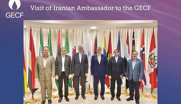 GECF secretary-general Yury Sentyurin with Iranian ambassador Hamid Reza Dehghani and his accompanying delegation.