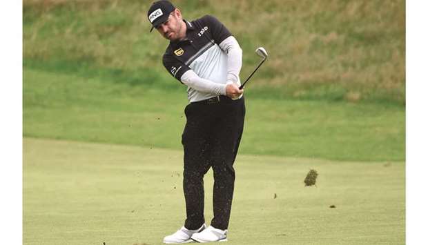 South Africau2019s Louis Oosthuizen in action during the first round of the British Open in Sandwich, Britain. (Reuters)