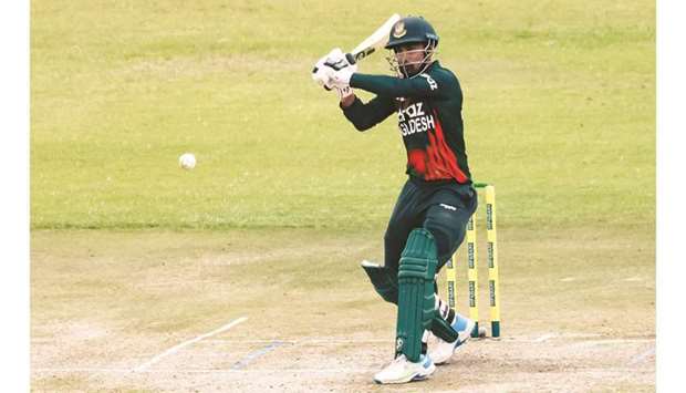 Bangladeshu2019s Litton Das plays a shot during the first ODI against Zimbabwe at the Harare Sports Club in Harare yesterday. (AFP)