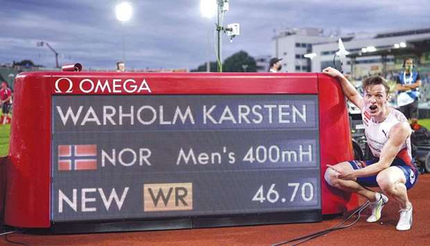 Norway’s Warholm shatters Young’s 400m hurdles record - Gulf Times