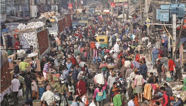 This picture taken earlier this year shows people in a crowded market in Kolkata, India. India is set to surpass China as the worldu2019s most populous country in 2023, a UN report said yesterday.