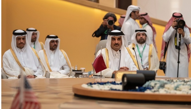 His Highness the Amir Sheikh Tamim bin Hamad Al-Thani participates in the Jeddah Security and Development Summit