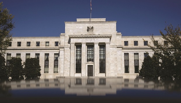 The Federal Reserve building in Washington, DC. Fed officials are on track to raise interest rates by 75 basis points for the second straight month when they meet later in July, after policy makers pushed back against a bigger move.