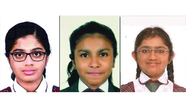 L to R: Medha Krishnaprasad, Nayan Thambi Liju, Haripriya Nair