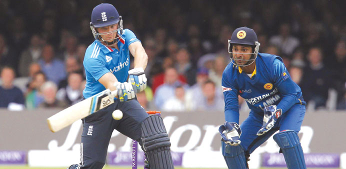 Jos Buttler made the quickest hundred by an England player at ODI level against Sri Lanka. (AFP)