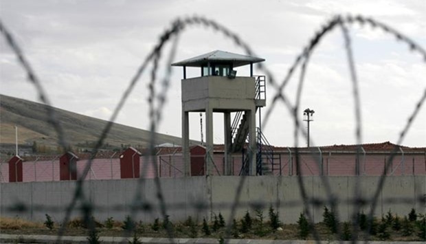 A watchtower of the Sincan prison, outside Ankara, is pictured. Turkey will grant early release to some 38,000 prisoners.