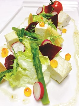 COLOURFUL:  Tofu and Salmon Roe Salad-Photo by the author