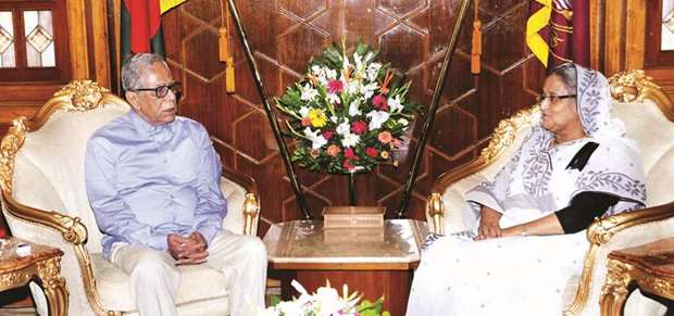 Hasina meeting President Hamid late Wednesday night.