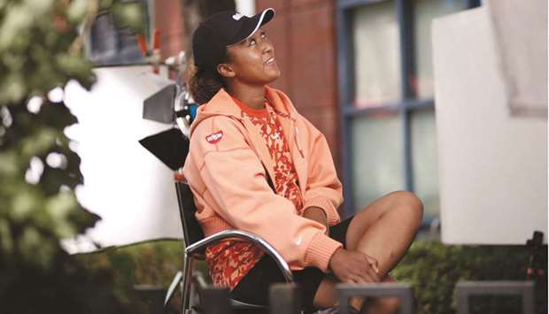 Japanu2019s Naomi Osaka speaks during a interview ahead of the 2021 US Open at the Billie Jean King Natinal Tennis Center in Queens, New York. (AFP)