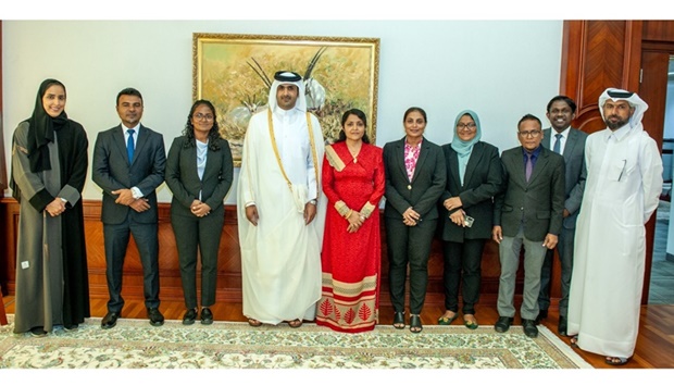 The delegation included Minister of Arts, Culture and Heritage Yumna Maumoon, Minister of Education Aishath Ali, Minister of Communication Aminath Shauna, and their deputies.