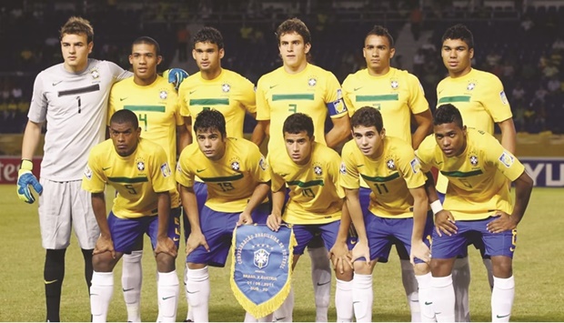 Brazil team which won the 2011 FIFA U-20 World Cup in Colombia.