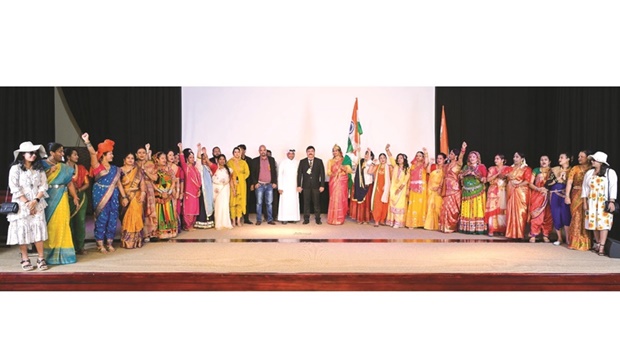 Central Indian Association Qatar celebrated India's 76th Independence Day with a grand cultural show in Doha, with women representing Indian states in glittering jewellery and colourful clothes depicting Indian tradition and culture.