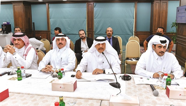 Qatar Chamber assistant director general for Government Relations and Committees Affairs Ali Bu Sherbak al-Mansouri during a meeting with a delegation from Tanzania.