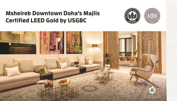 The certification awarded to the townhouses Majalis add to the existing 32 LEED Platinum and other 37 LEED Gold Certificates for buildings and projects at Msheireb Downtown Doha.