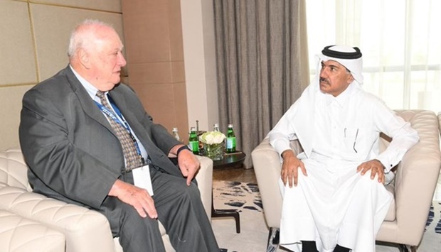 HE the Secretary-General of the Ministry of Foreign Affairs Dr. Ahmed bin Hassan Al Hammadi meets with the Secretary-General of the Pugwash International Conferences Prof. Paolo Cotta-Ramusino