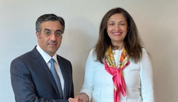 HE the Minister of Labour Dr Ali bin Samikh al-Marri met with the US Under Secretary of State for Civilian Security, Democracy and Human Rights Uzra Zeya in Washington.