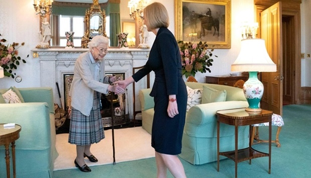 Britain's Queen Elizabeth II and new Conservative Party leader and Britain's Prime Minister-elect Liz Truss meet at Balmoral Castle in Ballater, Scotland, where the Queen invited Truss to form a Government. AFP