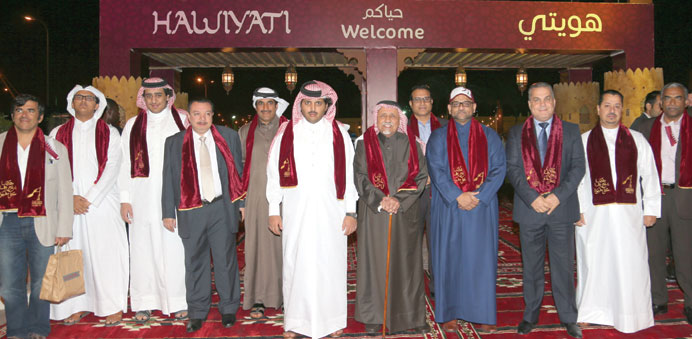 HE Sheikh Khalid bin Hamad al-Thani and other dignitaries at the opening ceremony of the Hawiyati Festival. 