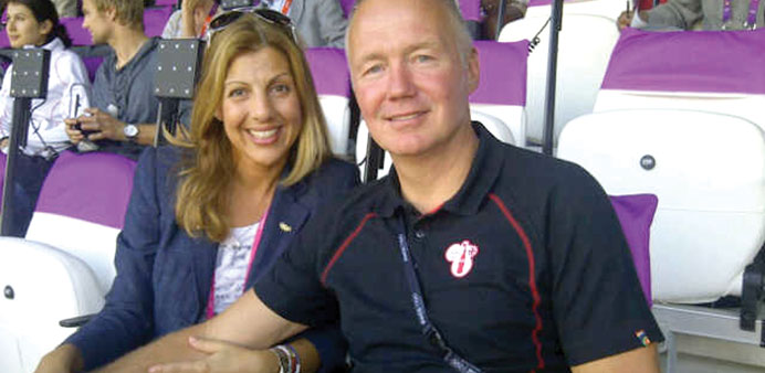 Daryl Jelinek with his partner Thalia at the opening ceremony of the London Olympics 2012.