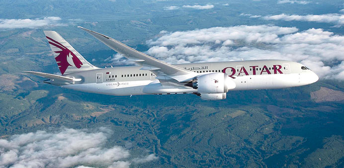 A Qatar Airways Boeing 787 Dreamliner.