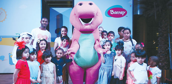 Children from Dhreima with Barney.