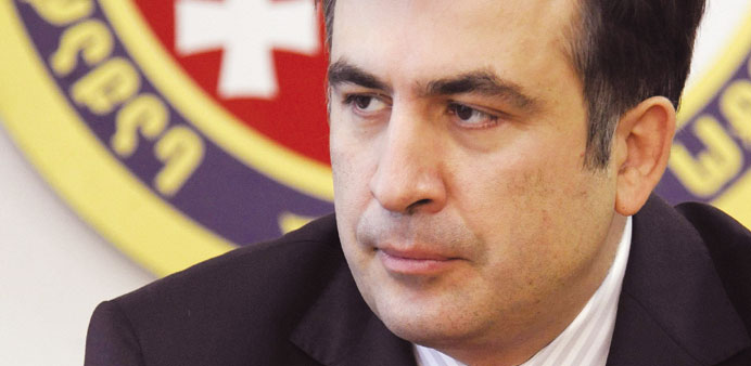 (File photo)  Georgia former president Mikheil Saakashvili 