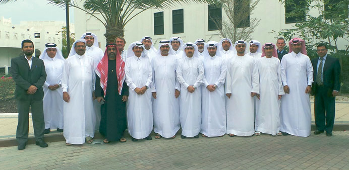 Members of the QP and ADMA-OPCO teams. Above:  The ADMA-OPCO representatives from Abu Dhabi, who are on a three-day visit to Qatar.