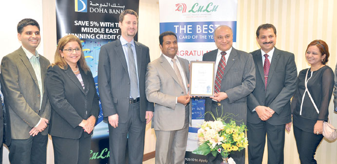 Doha Bank and LuLu officials at the launch.