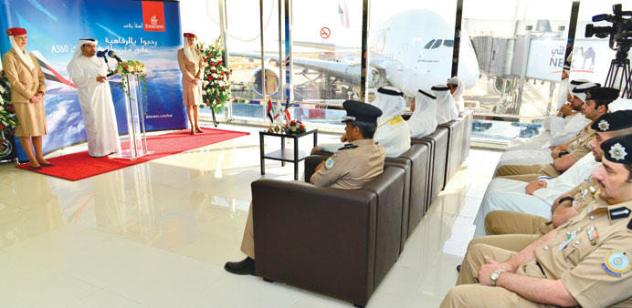 Emirates launched a new A380 service to Kuwait, the worldu2019s shortest scheduled A380 flight, at an event held at the Kuwait City airport.